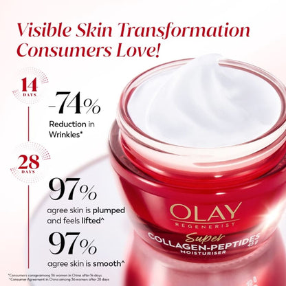 Olay Super Collagen Peptides Moisturizer For Firm & Lifted Skin, Reduces 5 Signs Of Ageing