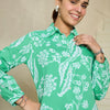 Dhiyona IE Floral Printed Shirt Collar Kurta With Trousers