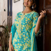 Dhiyona IE Women Floral Printed Regular Pure Cotton Kurta with Trousers & With Dupatta