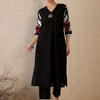 Dhiyona IE Women Floral Embroidered Regular Thread Work Pure Cotton Kurta with Trousers
