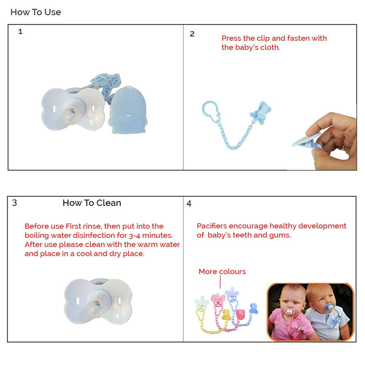 Safe-O-Kid Safe-O-Kid-Baby Pacifier/Nipple With Chain And Clip, in cute Cartoon shape Helps In Preventing From Dust - (Blue) - Indyancart