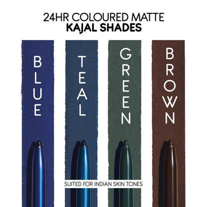 Kay Beauty by Katrina Kaif 24HR coloured matte brown kajal pencil with sharpened tip and smooth application.
