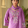 Dhiyona IE Women Floral Embroidered Regular Thread Work Pure Cotton Kurta with Trousers & With Dupatta