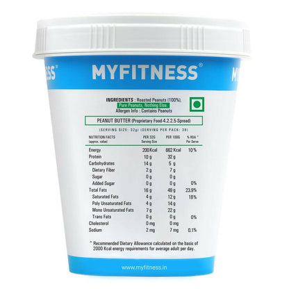 Myfitness All Natural Unsweetened Peanut Butter Crunchy - Indyancart