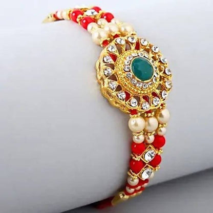 American Diamond Motif Style Rakhi