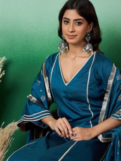 Indyancart SN Women's Striaght Kurta With Pant & Printed Dupatta