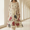 Dhiyona IE Floral Printed Regular Pure Cotton A-Line Kurta With Trousers