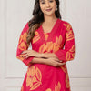 Dhiyona IE Floral Printed Regular Pure Cotton Kurta With Trousers