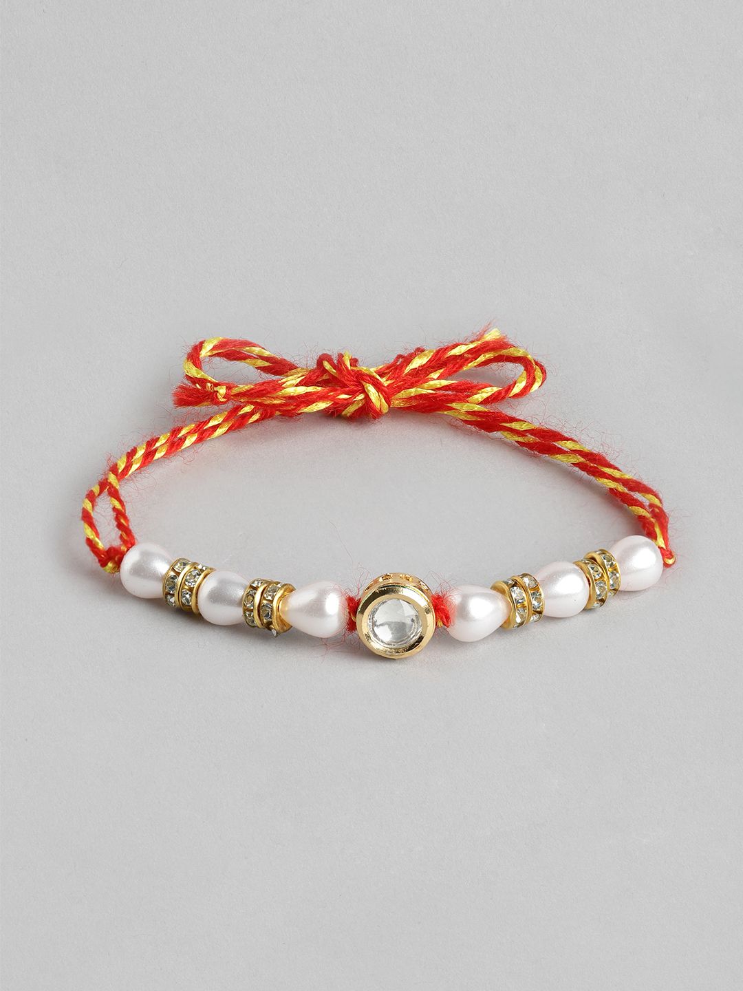 Anouk Unisex Set of 2 Beaded Bhai Bhabhi Rakhis With Roli & Chawal
