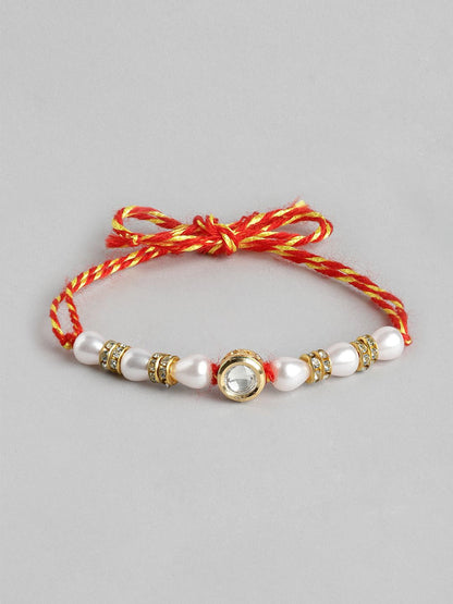 Anouk Unisex Set of 2 Beaded Bhai Bhabhi Rakhis With Roli & Chawal