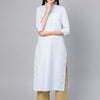 Dhiyona IE Women Blue Striped Cotton Kurta
