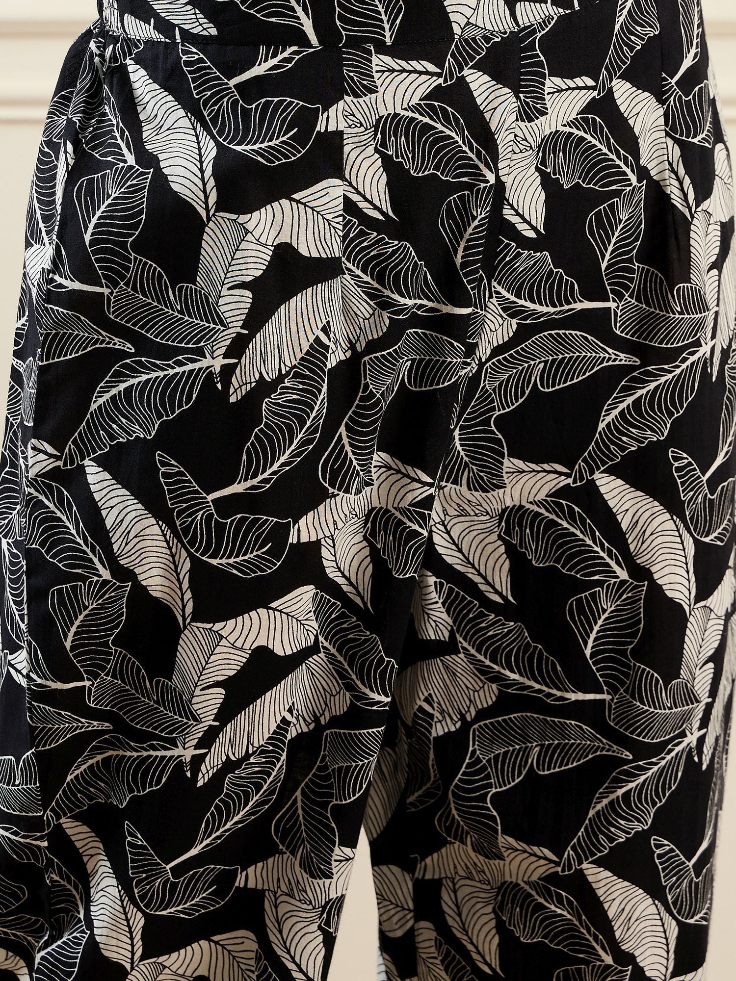 Floral Printed Notch Neck Pure Cotton A-Line Kurta With Trouser