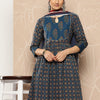Dhiyona VA Women'sFloral Printed Empire Pure Cotton Kurta With Trousers & Dupatta