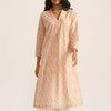 Women's Mustard and Cream Printed Cotton kurta