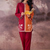Dhiyona IE Geometric Thread Work Round Neck Straight Kurta With Trouser
