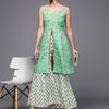 Dhiyona VA Women's Green Floral Printed Pure Cotton Kurti with Sharara
