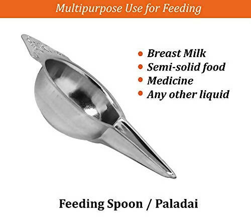 Goodmunchkins Stainless Steel Feeding Bottle with Bottle Cleaning Brush/Chakku/Anti Colic Silicone Nipple Combo-(220ml,Blue) - Indyancart