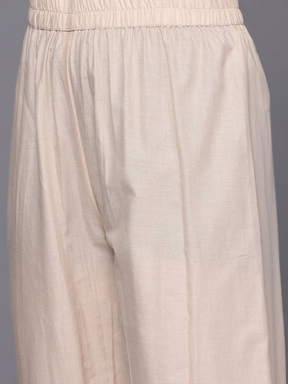 Indyancart VA Women's Embroidered Pure Cotton Kurta with Trousers & Dupatta