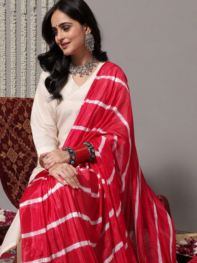 Indyancart SN Women's V-Neck Straight Kurta With Trousers & Dupatta