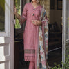 Dhiyona IE Floral Printed Thread Work Linen Kurta Set