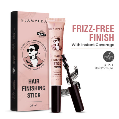Glamveda Black Hair Finishing Stick - Frizz Control & Baby Hair Styler For 24-Hour Hold