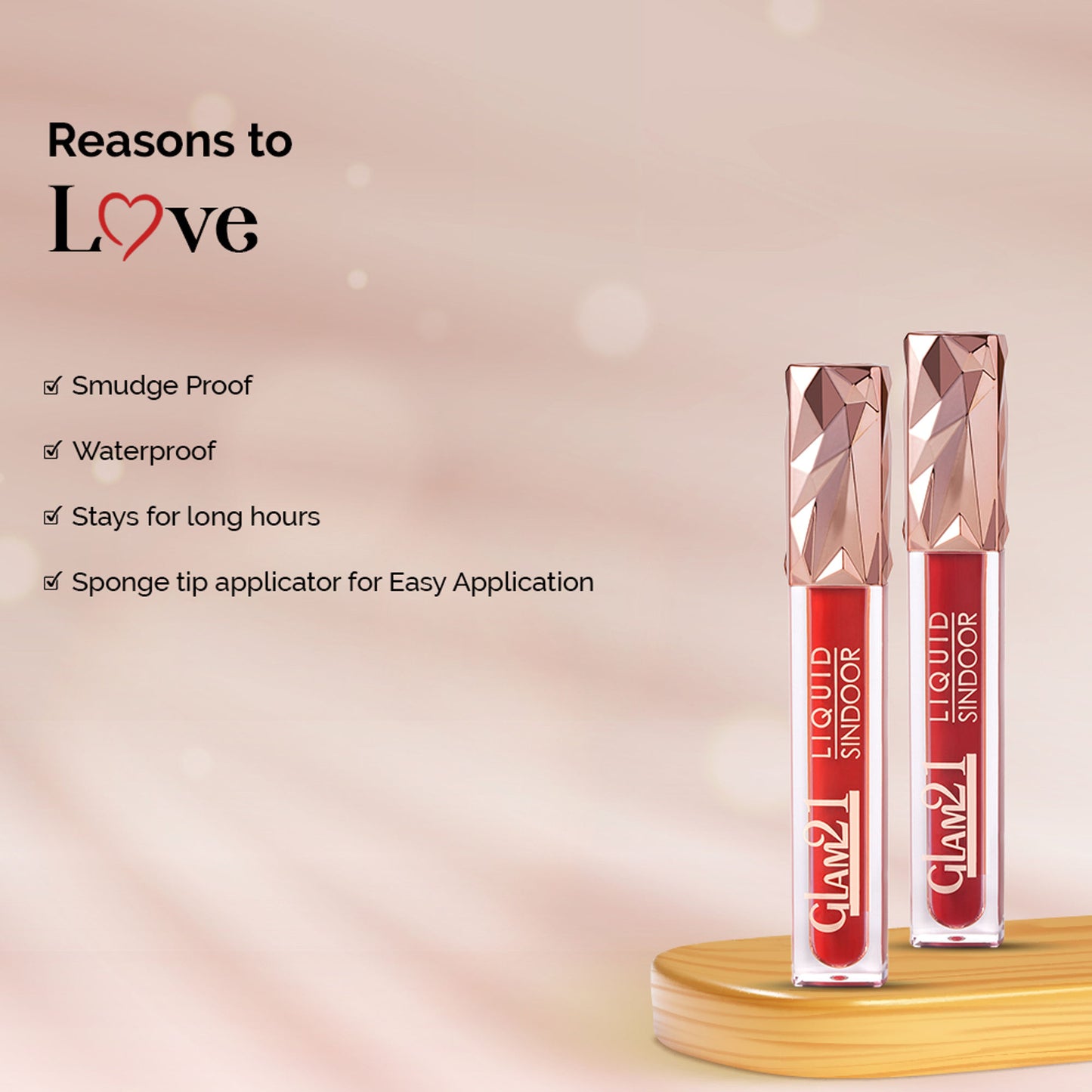 GLAM21 Liquid Sindoor Sponge Tip Applicator Smudge - Red