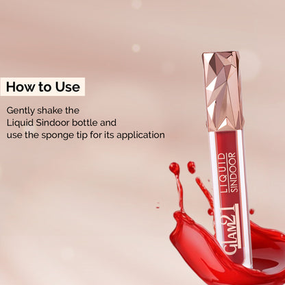 GLAM21 Liquid Sindoor Sponge Tip Applicator Smudge - Maroon
