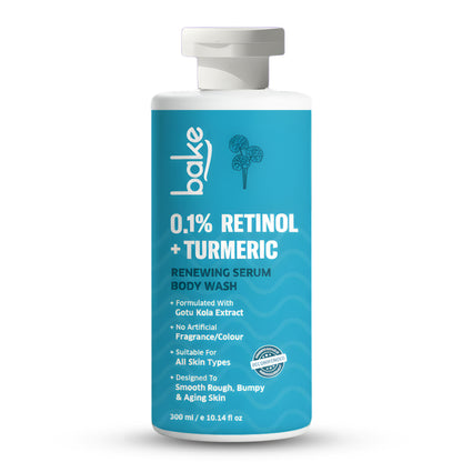 BAKE 0.1% Retinol & Turmeric Renewing Serum Body Wash for Anti-Aging, Fine Lines & Skin Elasticity