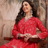 Dhiyona SN Women's Ethnic Motifs Printed with Foil Technique Regular Kurta with Trousers
