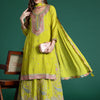 Dhiyona IE Paisley Embroidered Sequinned Kurta with Palazzos & With Dupatta