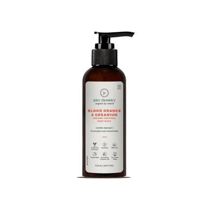 Juicy Chemistry Organic Body Wash Fortified with Blood Orange + Geranium