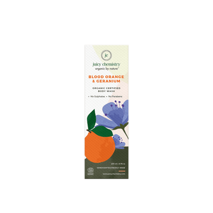 Juicy Chemistry Organic Body Wash Fortified with Blood Orange + Geranium
