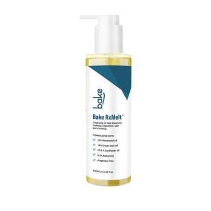BAKE RxMelt Cleansing Oil with 15% Hempseed - Removes Waterproof Makeup, SPF & Pore Buildup