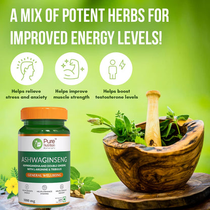 Pure Nutrition Ashwaginseng Veg Tablets