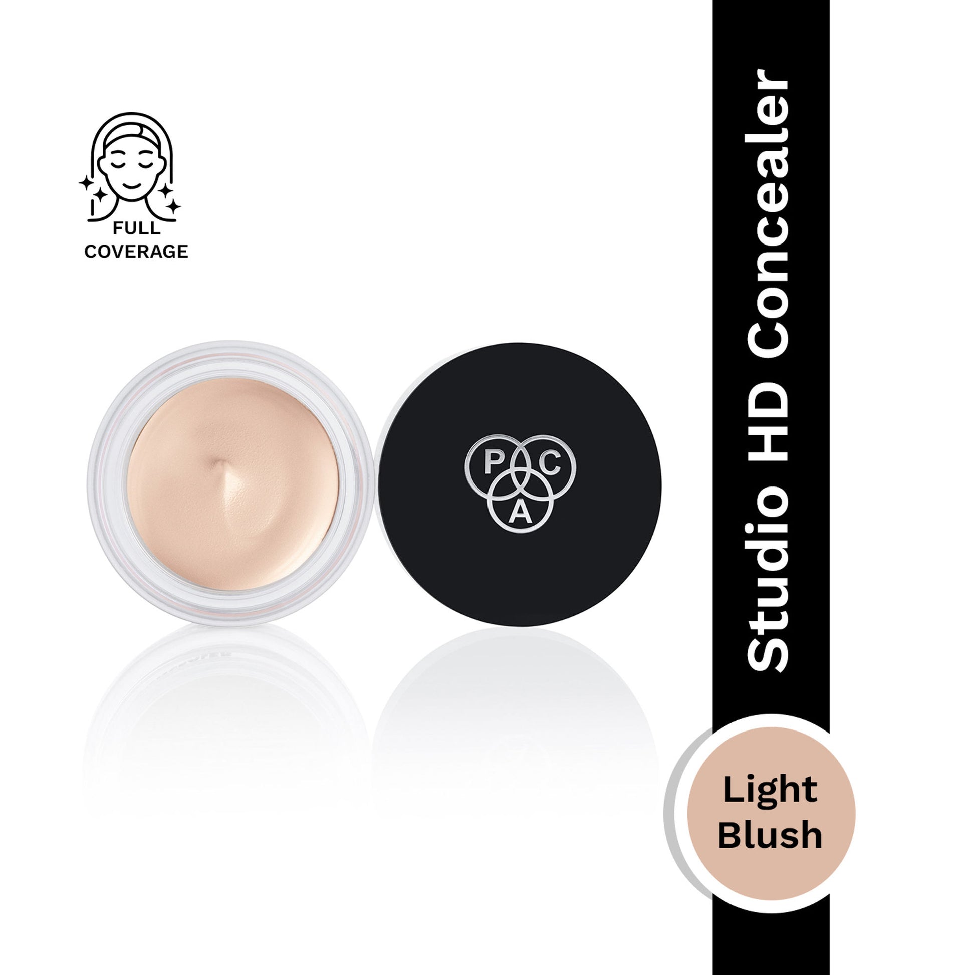 PAC Studio HD Concealer - Lightweight Full Coverage, Non Drying Creamy Blendable Formula - Light Blush