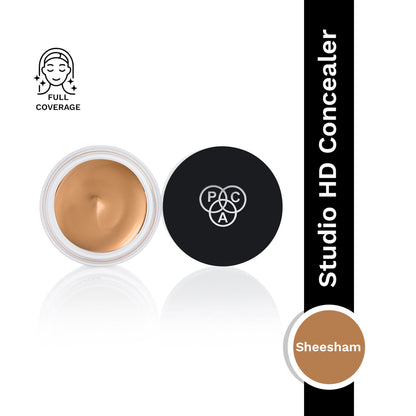 PAC Studio HD Concealer - Lightweight Full Coverage, Non Drying Creamy Blendable Formula - Sheesham