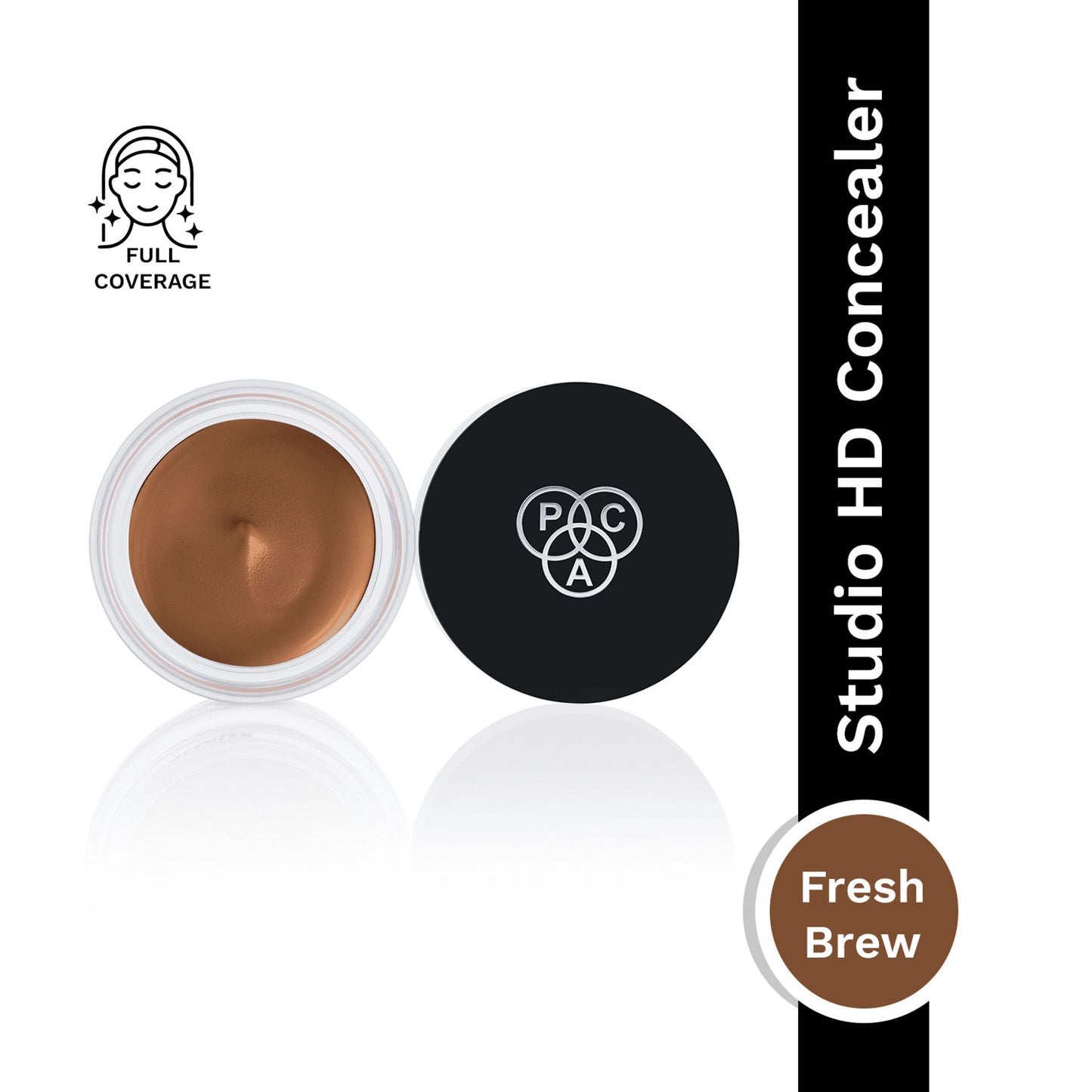 PAC Studio HD Concealer - Lightweight Full Coverage, Non Drying Creamy Blendable Formula - Fresh Brew
