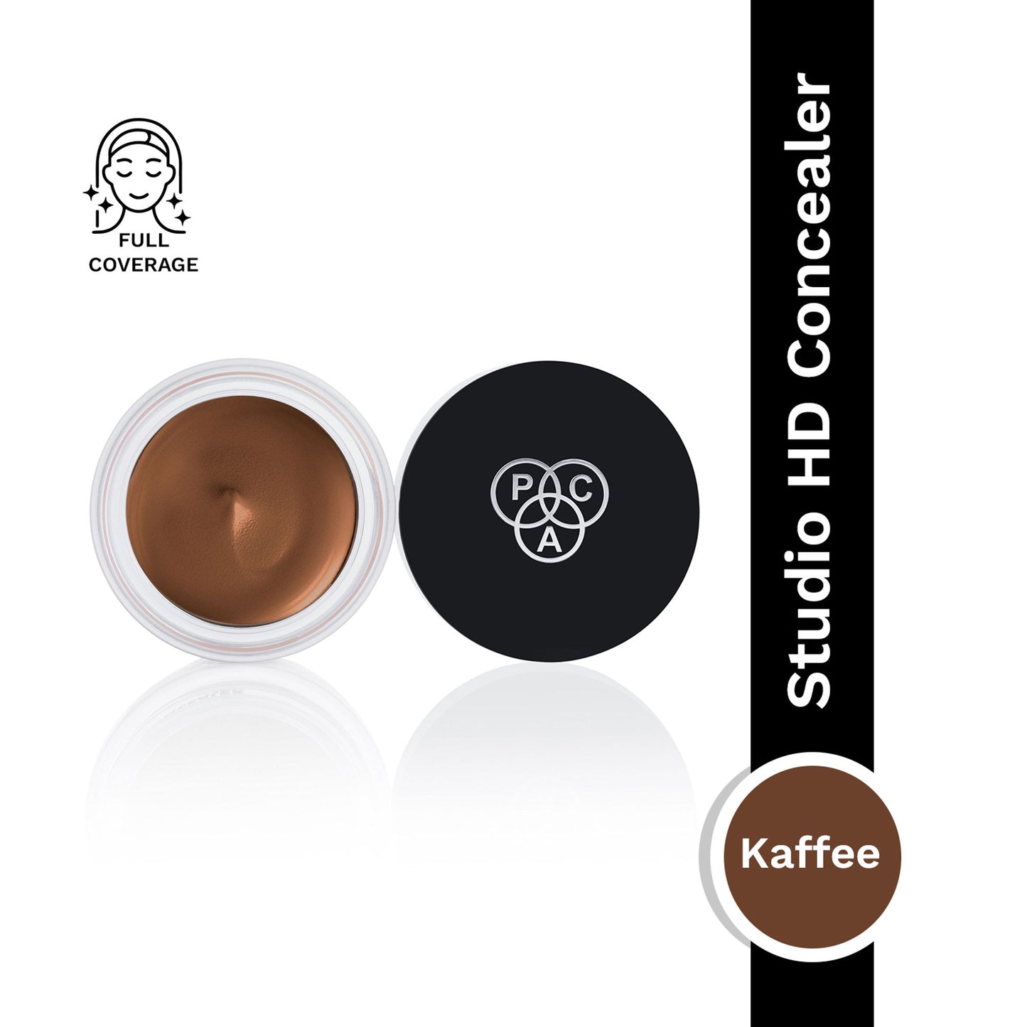 PAC Studio HD Concealer - Lightweight Full Coverage, Non Drying Creamy Blendable Formula - Kaffee