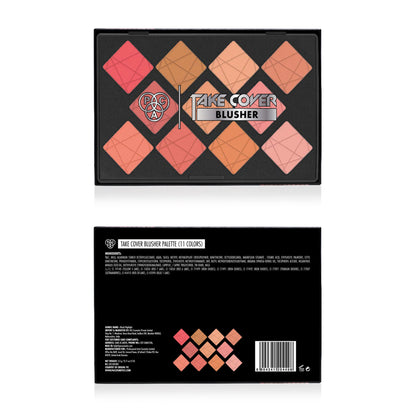 PAC Take Cover Blusher X11 - Micro Fine Pigments, Blends Effortlessly, 8 Matte & 3 Shimmer Shades