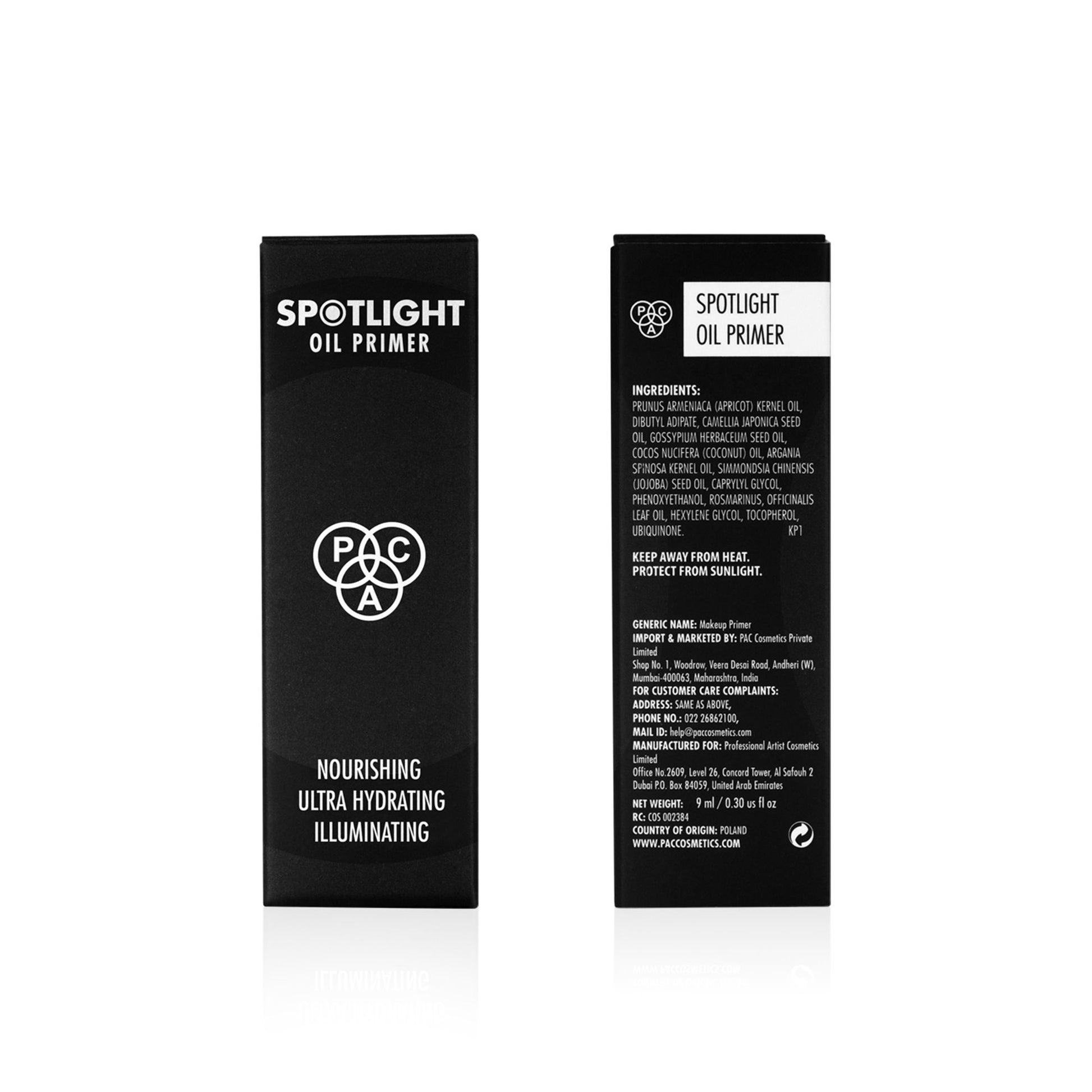 PAC Spotlight Oil Primer - Ultra Lightweight, Hydrates Nourishes & Boosts Radiance Best For Dry Skin