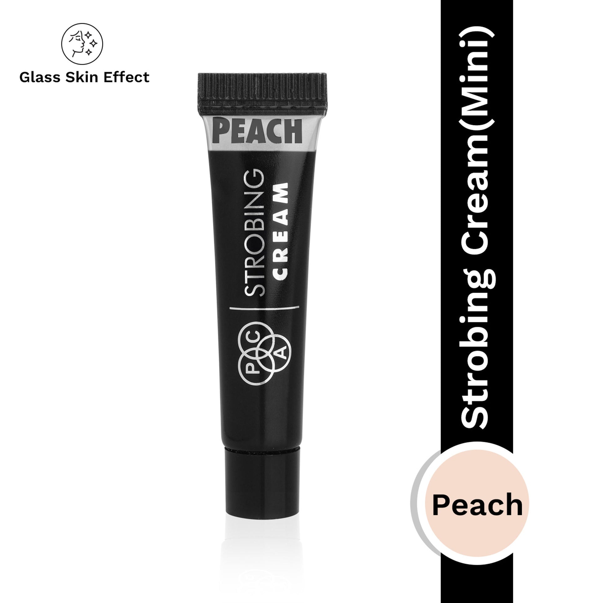 PAC Strobing Cream Mini - Ultra Fine Light Reflective Particles, Subtle Dewy Glow, Lightweight - Peach