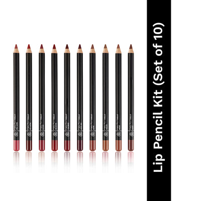 PAC Studio Lip Pencil Vault Set of 10 - Creamy Non Drying, Longwear Intense Pigment, Matte Finish