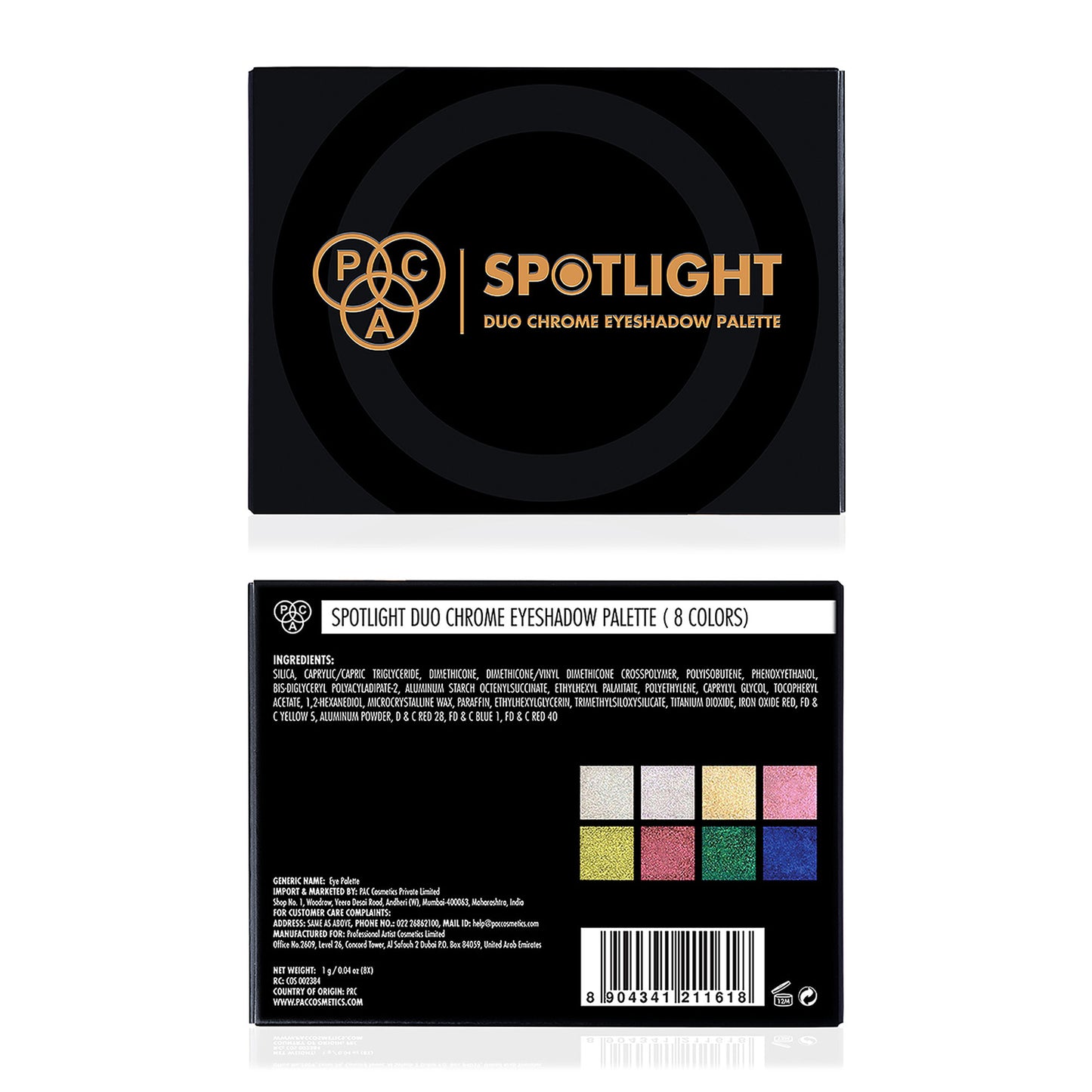 PAC Spotlight Duo Chrome Palette Season 1 - Intensely Pigmented, Buttery Smooth Multi Chrome Shades