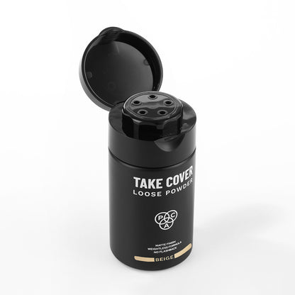 PAC Take Cover Loose Powder - Lightweight Matte Finish, Zero Flashbacks, Mess Free Dispenser - Beige