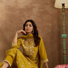 Dhiyona IE Women Ethnic Motifs Regular Thread Work Kurta with Trousers & Dupatta