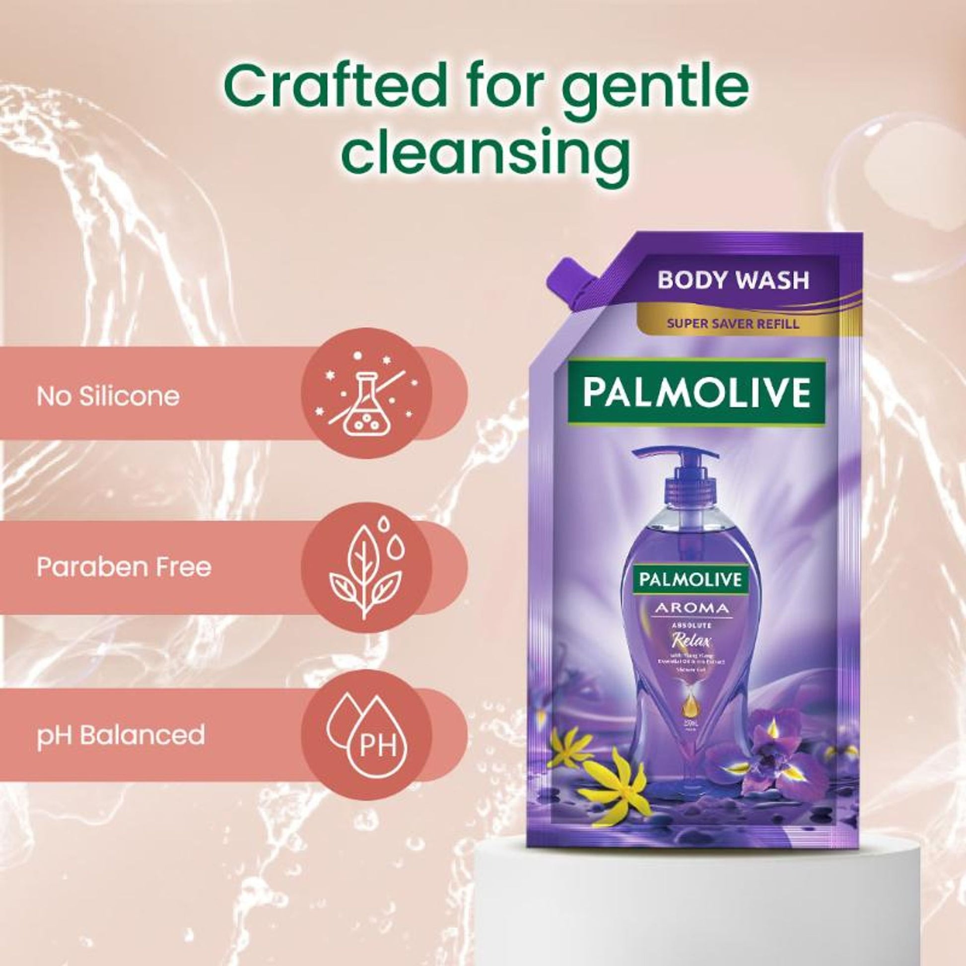 Palmolive Iris & Ylang Ylang Essential Oil Aroma Absolute Relax Body Wash Refill Pack
