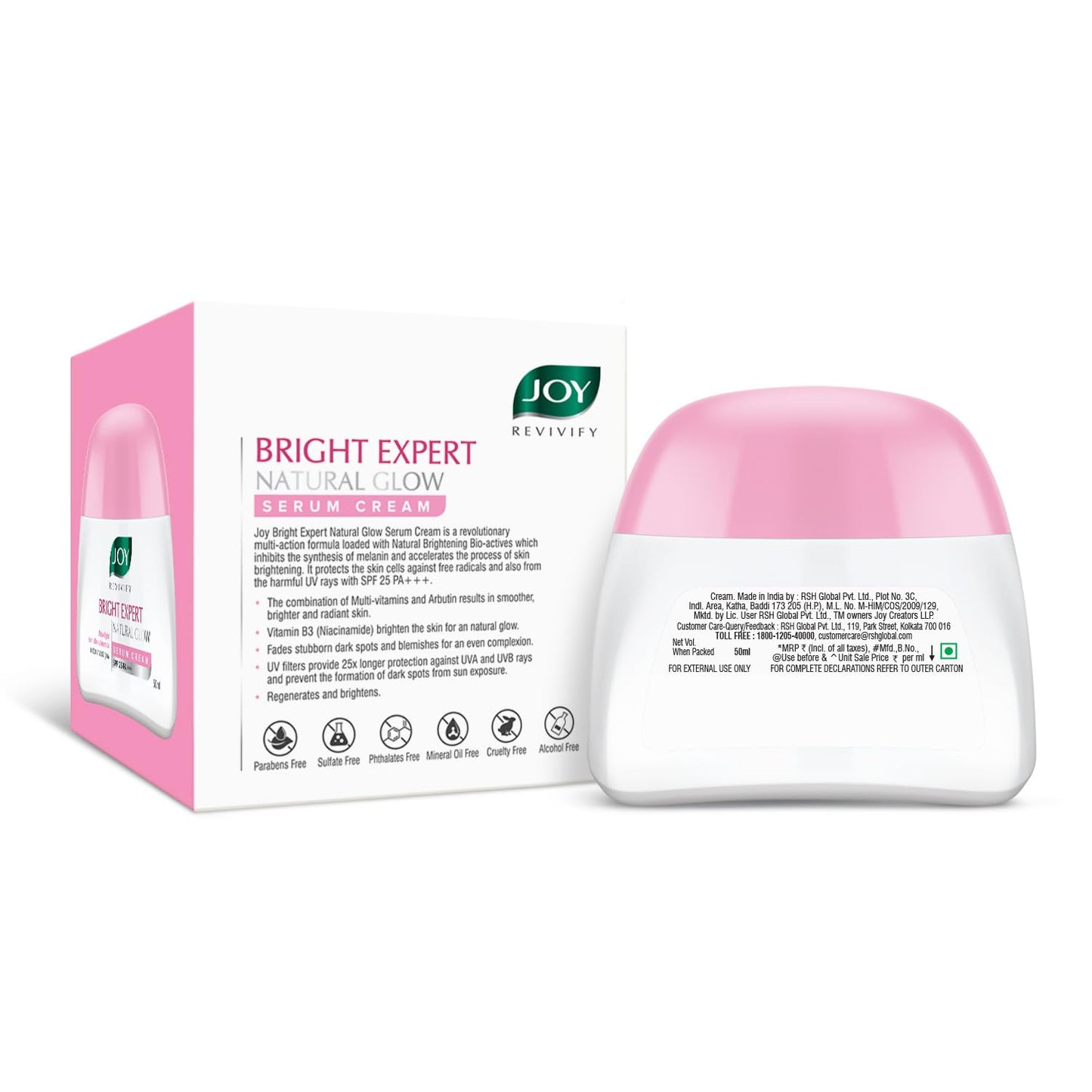 Joy Revivify Bright Expert Natural Glow Serum Cream SPF 25 A+++ - Indyancart