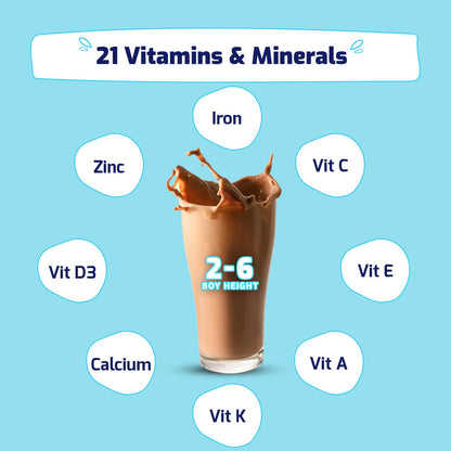 Gritzo Supermilk Height+ For 2-6Y Boys/Girls - Double Chocolate Flavor - Indyancart