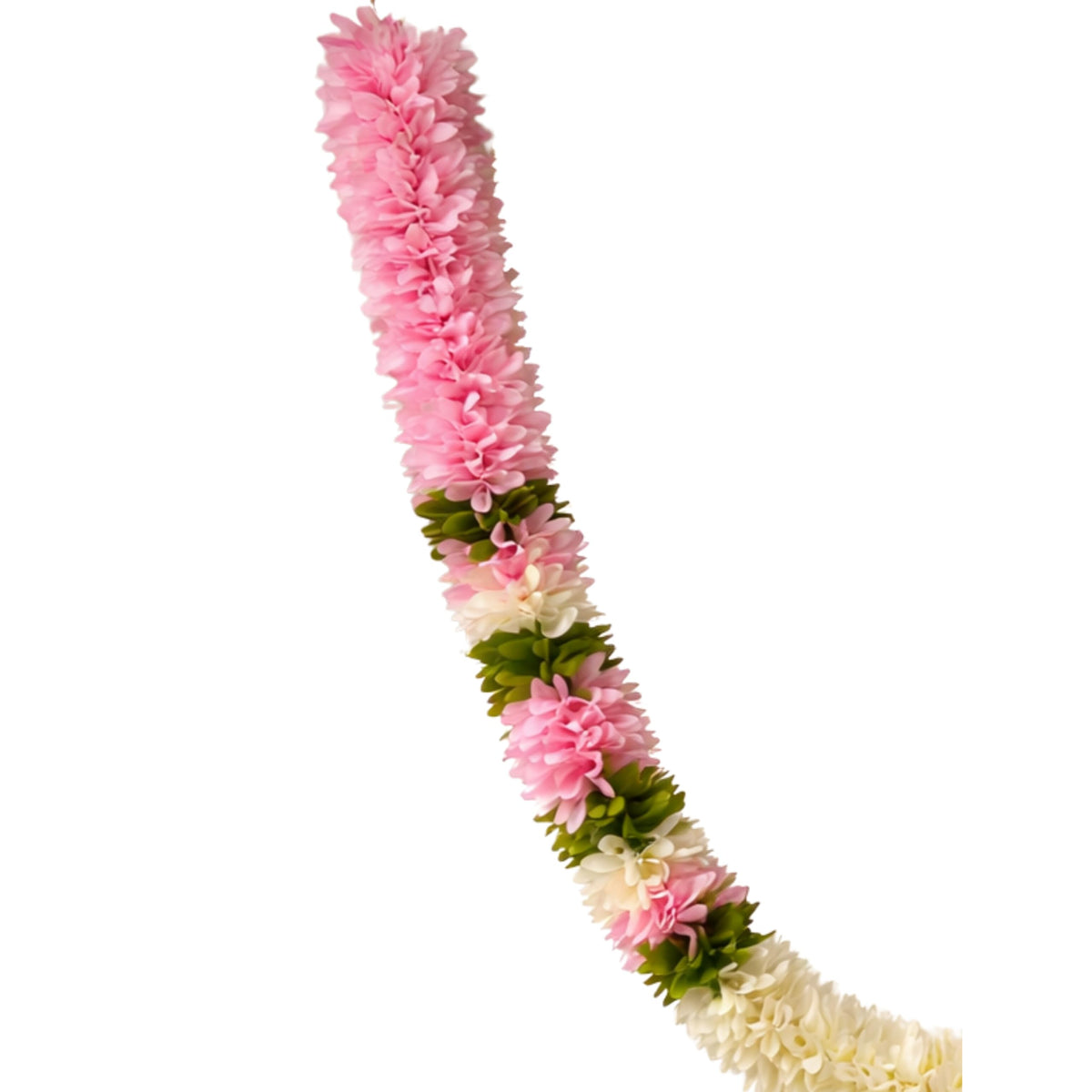 Flower Garland for Pooja Mandir Decoration, 40 Inches Hanging Mala for Photo Frame, Haar Mala for God Idols, Photo Frames of Loved Ones, Ancestors & Pooja Room Décor (Link Pink)