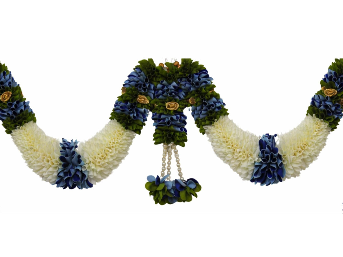 Orange & Green Hanging Artificial Flower Toran for Main Door Entrance, Reusable Thoran for Pooja Mandir, Living Room & Home Décor, Bandarwal for Festival Decoration (42x25 inch)